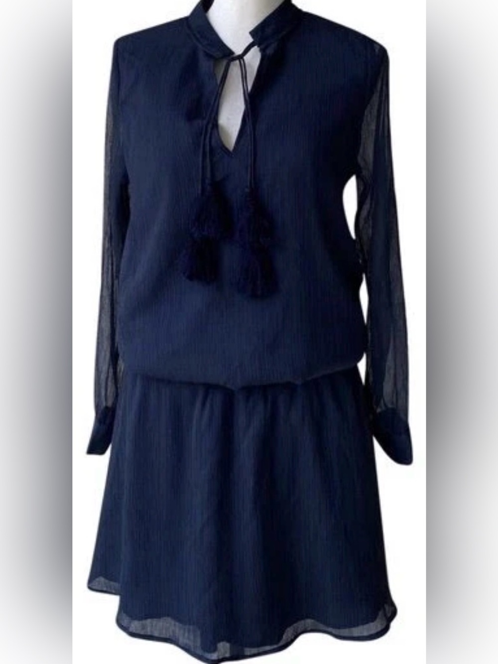 New Marie Oliver Black Dress Women’s Size S 4/6 Black Long Sleeve Norah